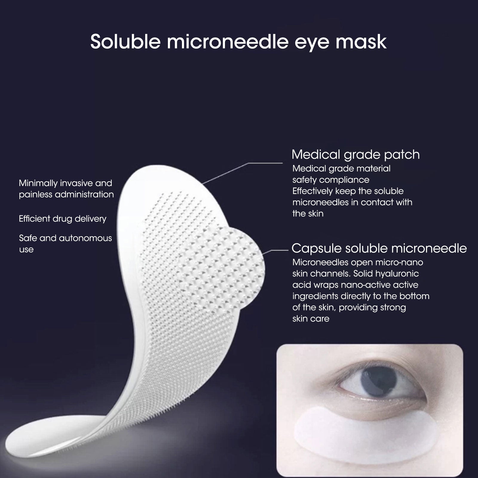 Hyaluronic Acid Micro Needle Eye Patch Mask Anti-Wrinkle Gel Pad Skin Care - HolisticBMS