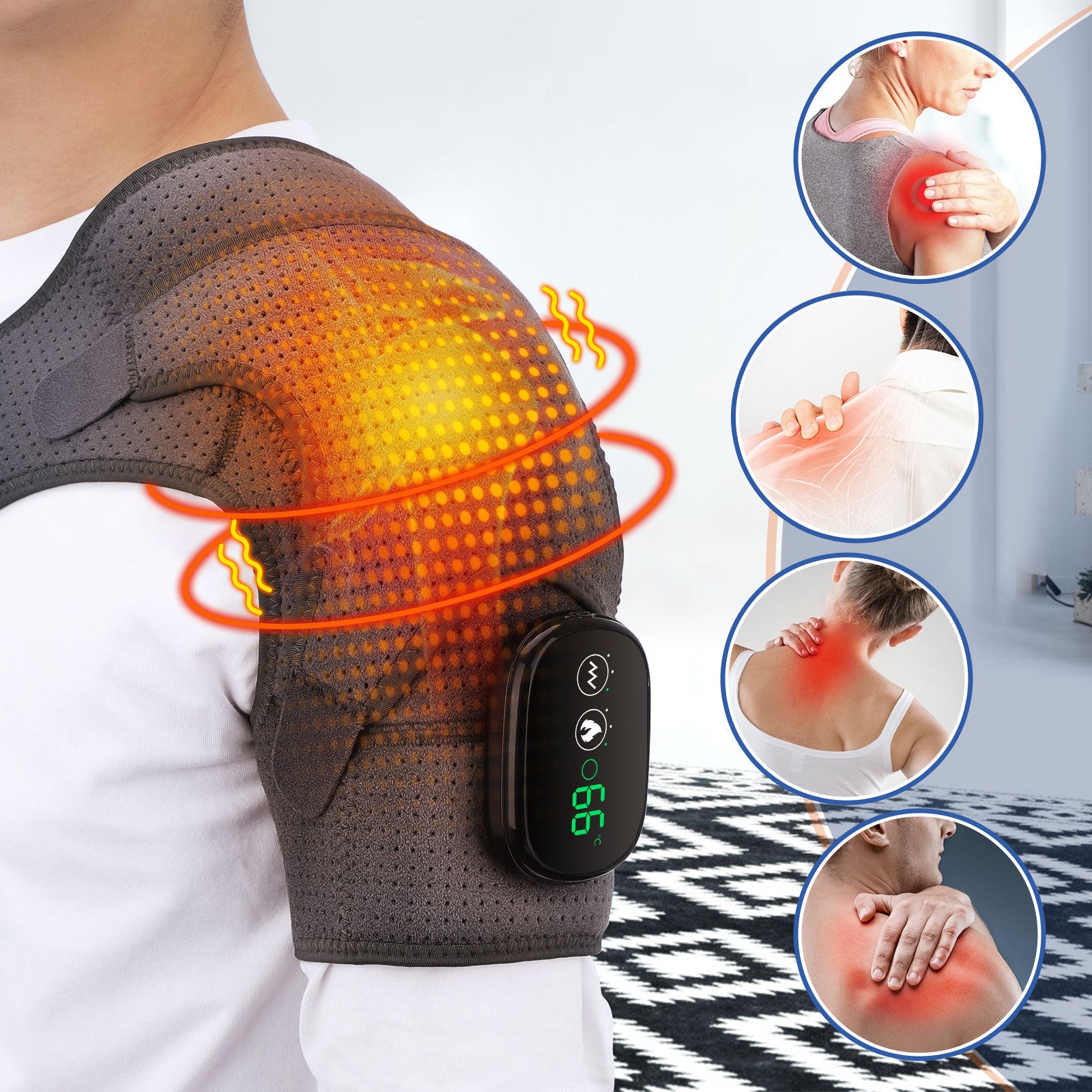 USB Rechargeable Convenient Electric Heating Shoulder Pad - HolisticBMS