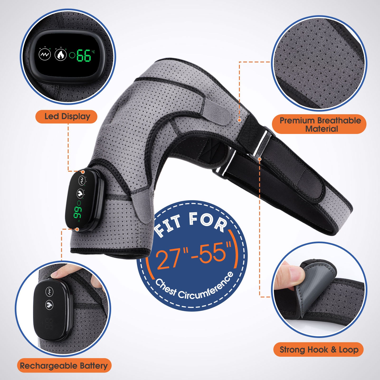 USB Rechargeable Convenient Electric Heating Shoulder Pad - HolisticBMS